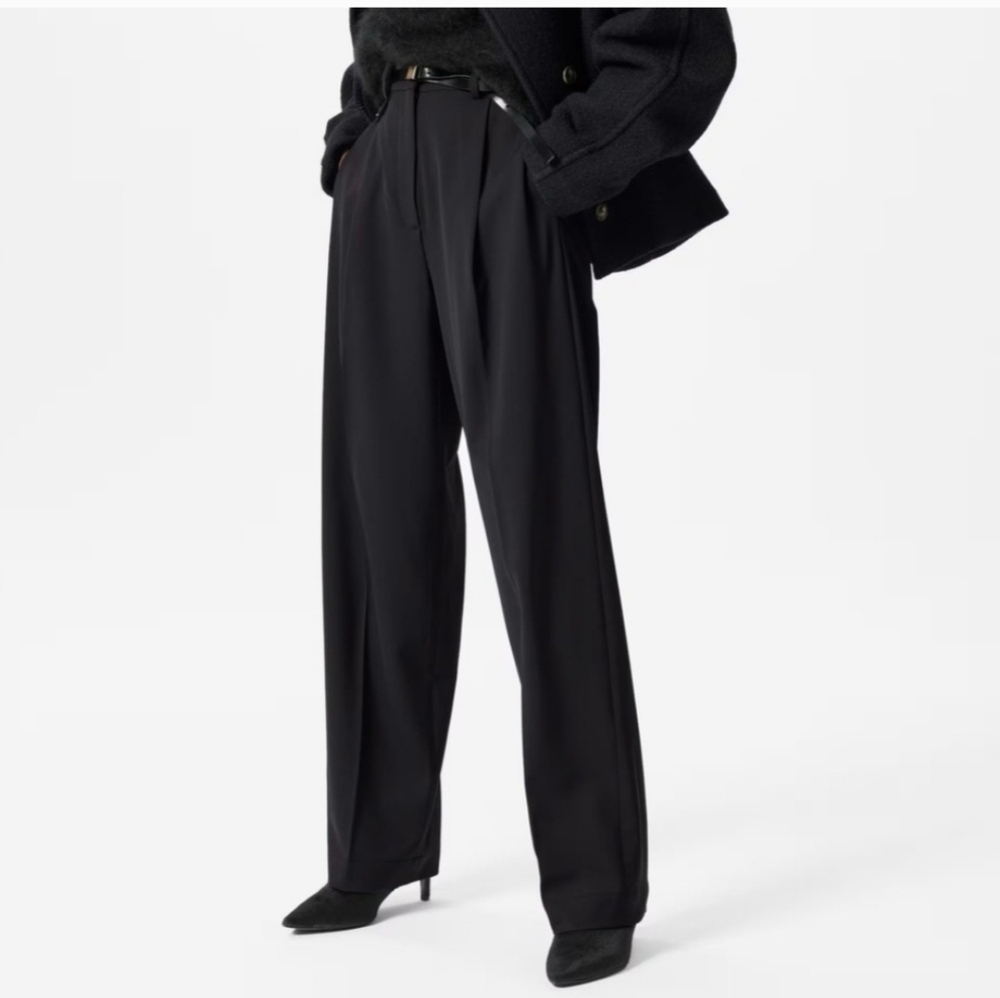 & Other Stories Straight Leg Black Trouser Pants EU Size 40